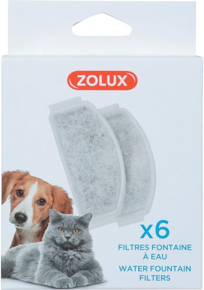 Zolux - 6 replacement filters for the 2 liter fountain and Calypso