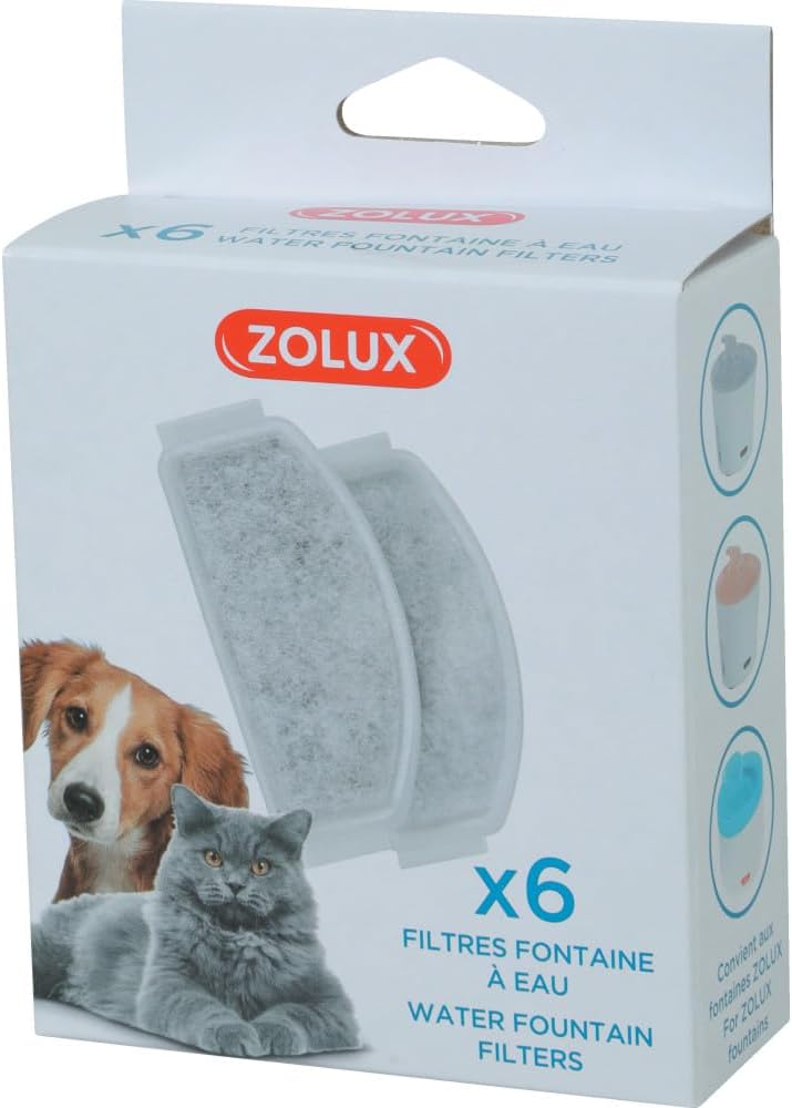 Zolux - 6 replacement filters for the 2 liter fountain and Calypso