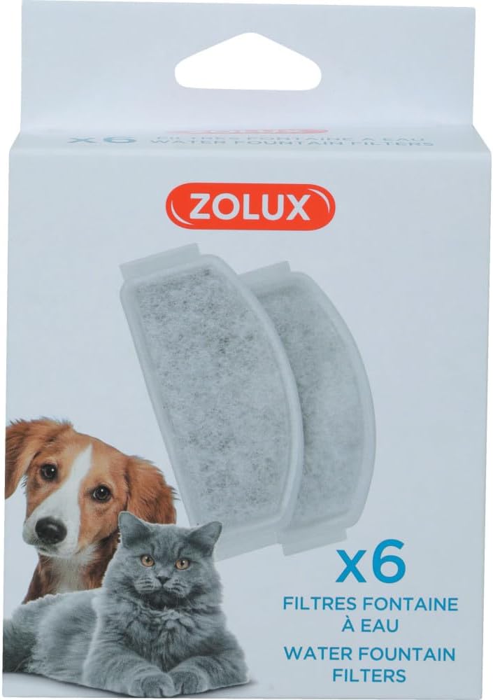 Zolux - 6 replacement filters for the 2 liter fountain and Calypso