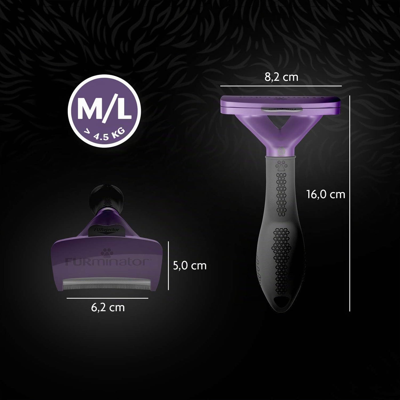 FURminator DeShedding, Brush for Medium/Large Long Haired Cats, M/L