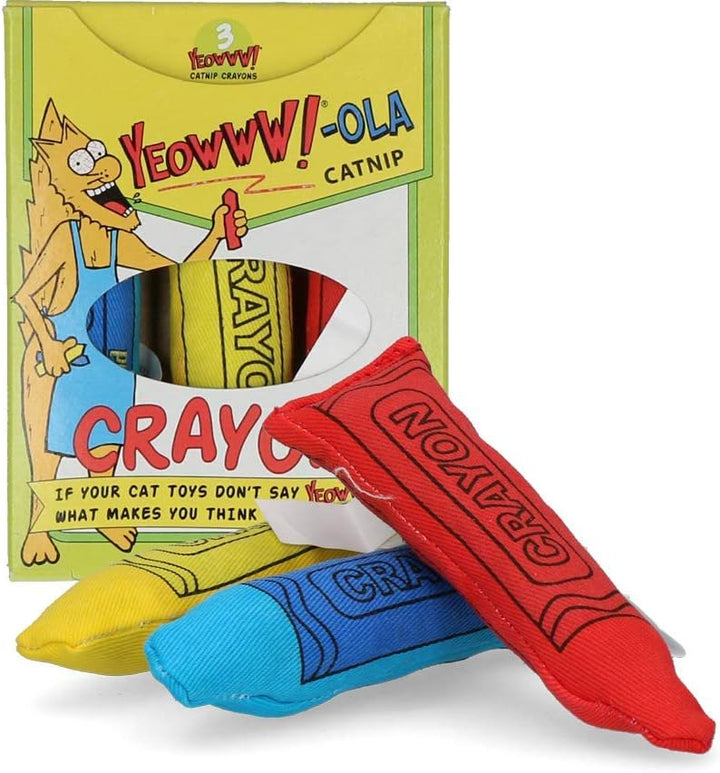 Ducky World YEOWWW Yeowww!-Ola 3 Pack Crayons, Blue, Yellow, Red