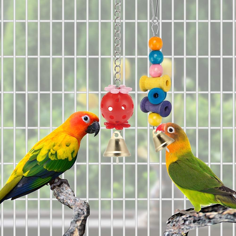 Standing Hanging Hammock Chew Toy Climbing Ladder Colorful Toys Suitable for Parakeet Cage Parakeet Cockatiel Minas Love Birds Finches