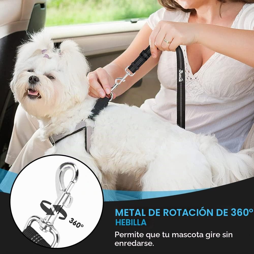 SlowTon Headrest for Dog, Dog Seat Belt for Car, Adjustable Safety Belt for Car, Safety Harness with Elastic Shock Absorber for Vehicles