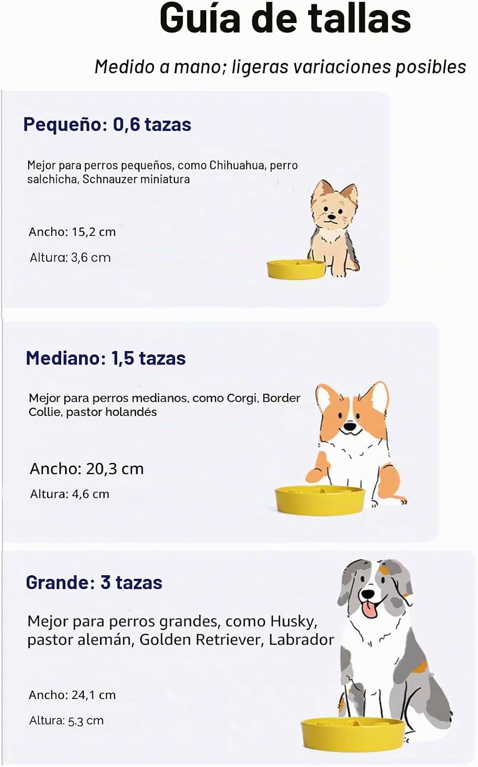 LE TAUCI Slow Feed Ceramic Bowl - for Small and Medium Breeds - Reduces Feeding Speed - Jaune, M - 670 ml