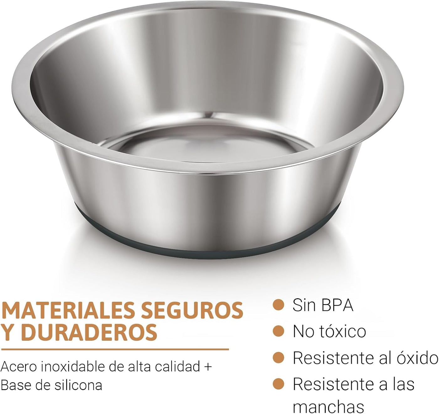 PEGGY11 Stainless Steel Dog Bowls, Non-Slip, Rubber Bottom, Food Grade, BPA Free, Dishwasher Safe, Easy to Clean, 1900ml, 2 Packs
