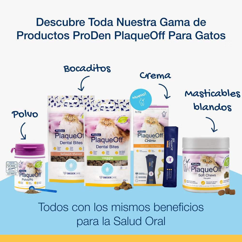 Snack Dentário PlaqueOff para Gatos – 6 Saquetas