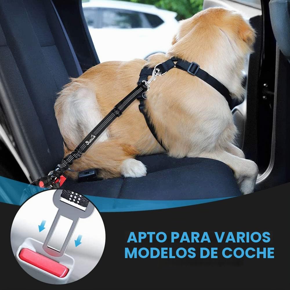 SlowTon Headrest for Dog, Dog Seat Belt for Car, Adjustable Safety Belt for Car, Safety Harness with Elastic Shock Absorber for Vehicles