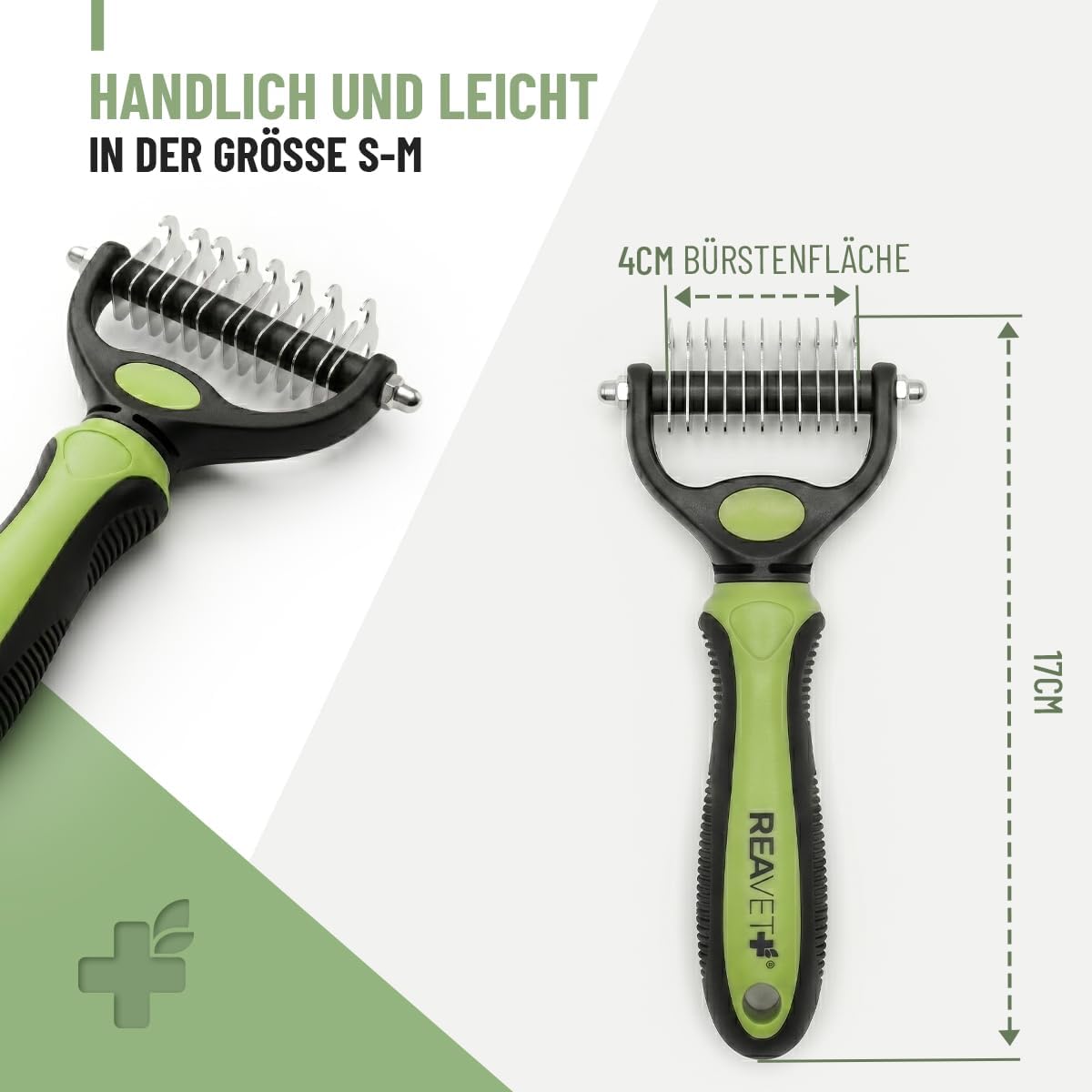 ReaVET Pet Brush for Dogs and Cats, Inner Layer with Massage Effect and Hair Protection