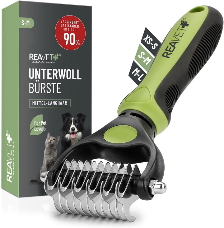 ReaVET Pet Brush for Dogs and Cats, Inner Layer with Massage Effect and Hair Protection