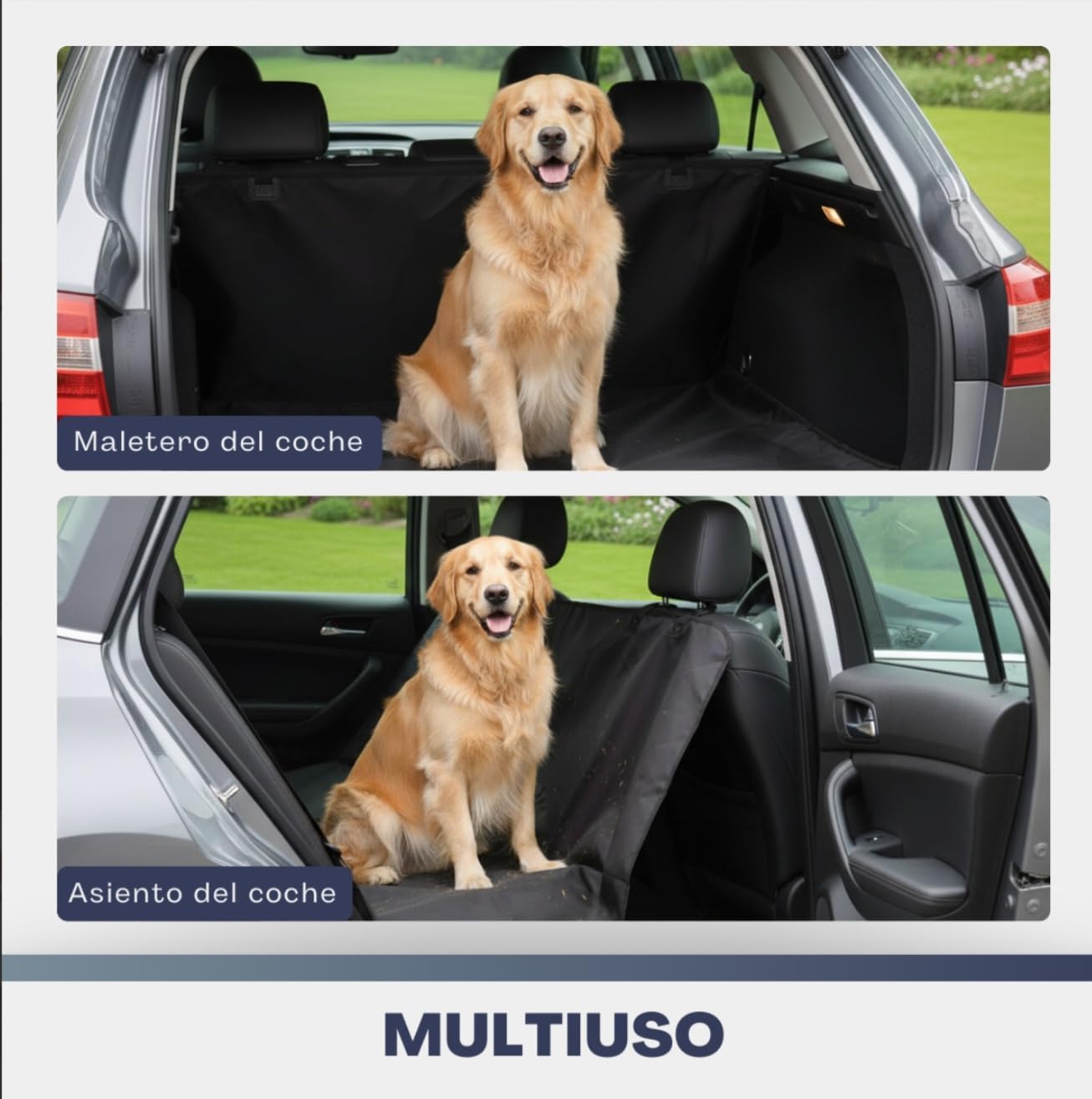 Car Seat Cover for Dogs, 144 x 144 cm, Waterproof, Non-Slip Back Seat Protector with Belt, Universal Car Seats Cover for Dogs