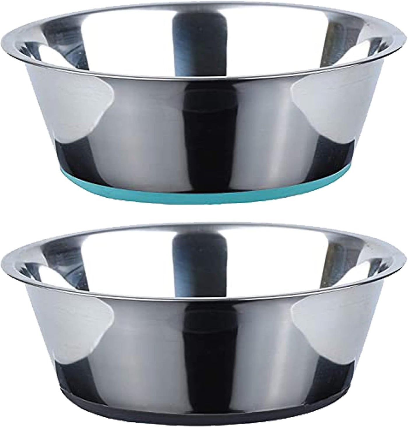 PEGGY11 Stainless Steel Dog Bowls, Non-Slip, Rubber Bottom, Food Grade, BPA Free, Dishwasher Safe, Easy to Clean, 1900ml, 2 Packs