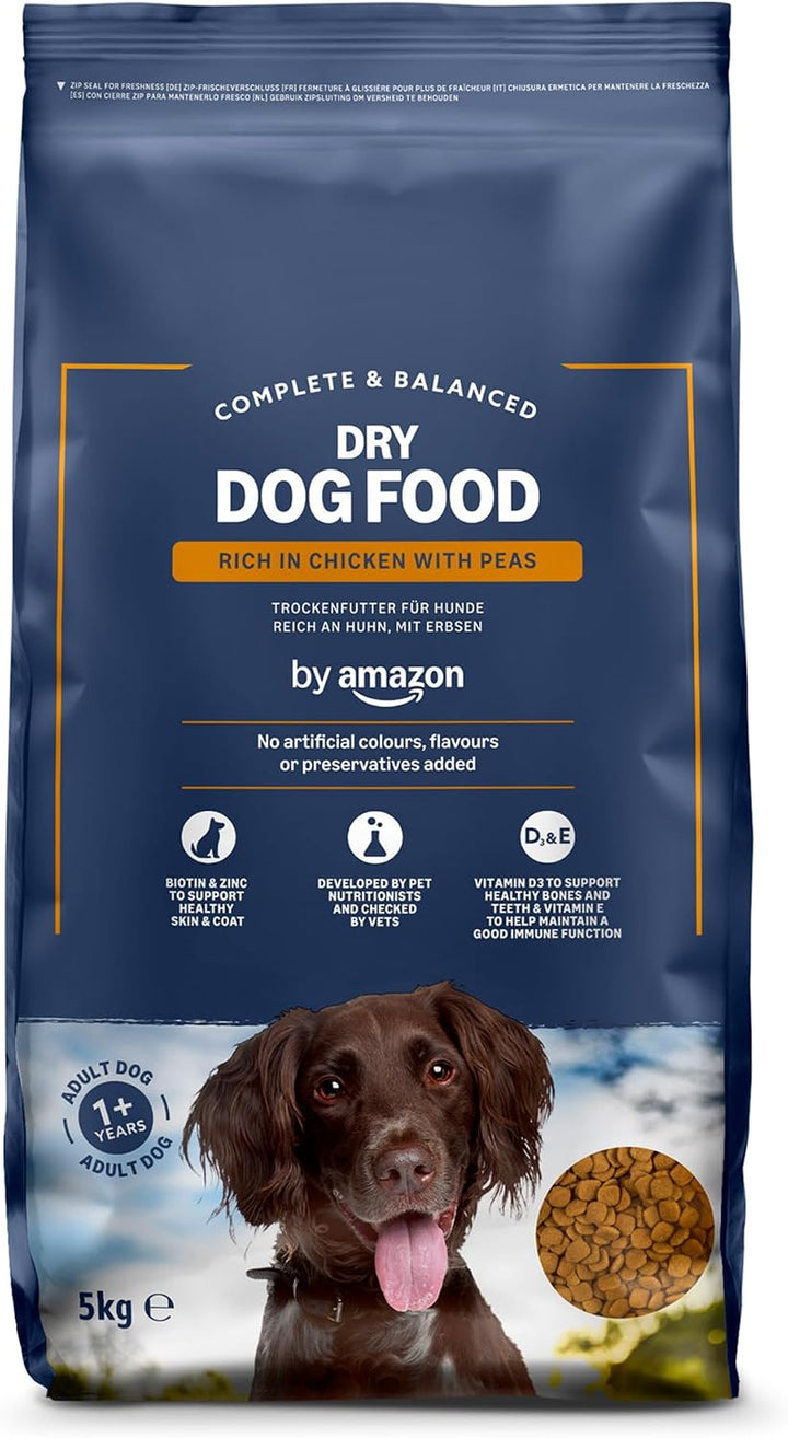 by Amazon - Complete Dry Dog Food Rich in Chicken with Peas, 5 kg (Pack of 1)