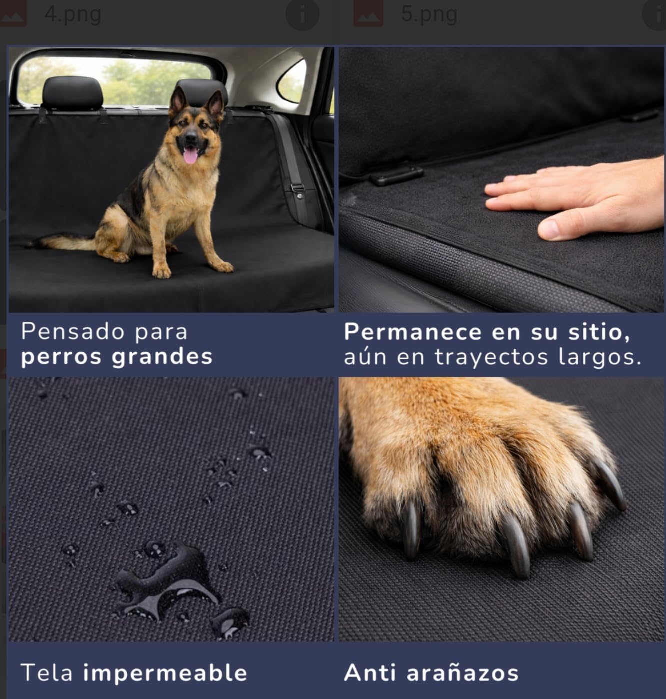 Car Seat Cover for Dogs, 144 x 144 cm, Waterproof, Non-Slip Back Seat Protector with Belt, Universal Car Seats Cover for Dogs