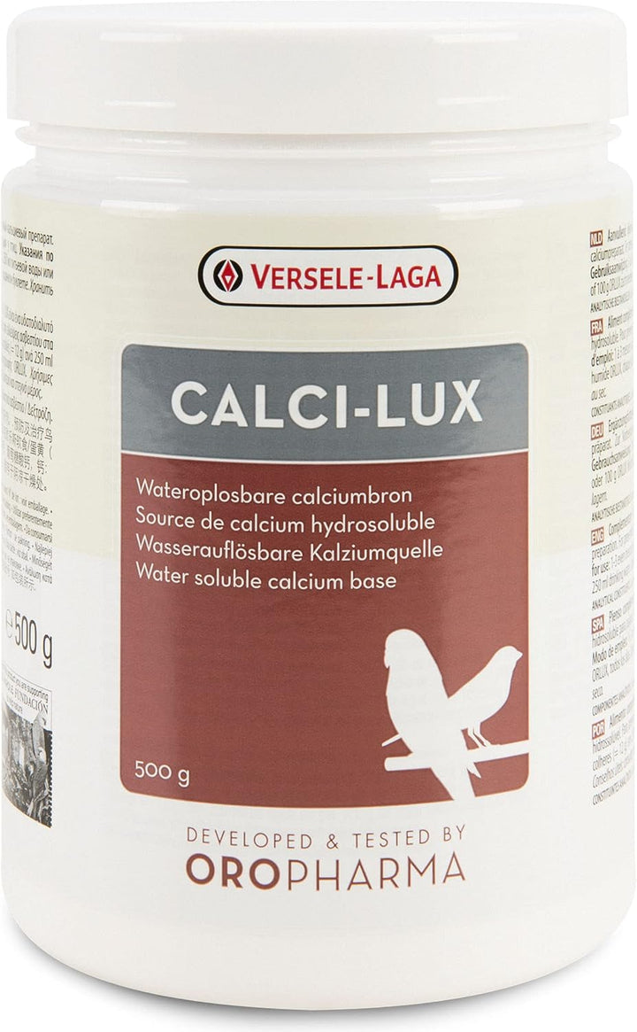 VERSELE-LAGA - Oropharma Calci-Lux - Calcium for Birds - to Strengthen the Skeleton and Eggshell - Water Soluble Format - 500g