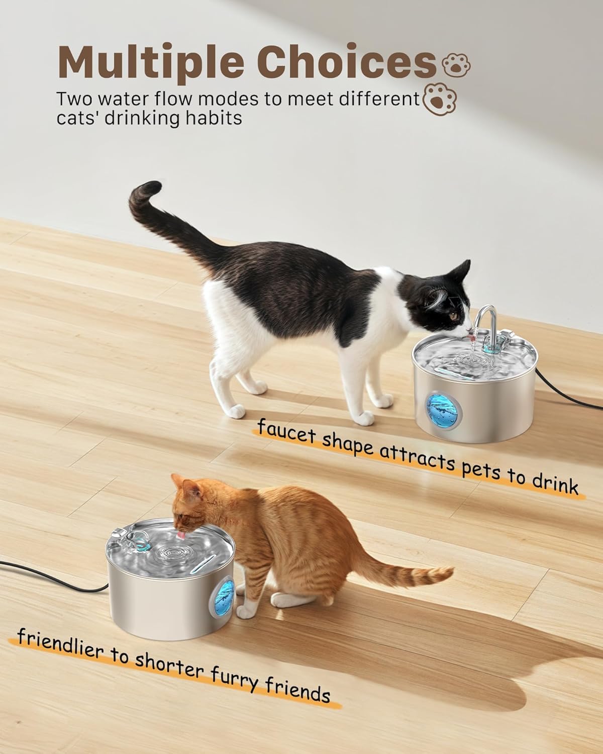 Fonte para gatos aço inoxidável: Bebedor gatos automático - fonte gato