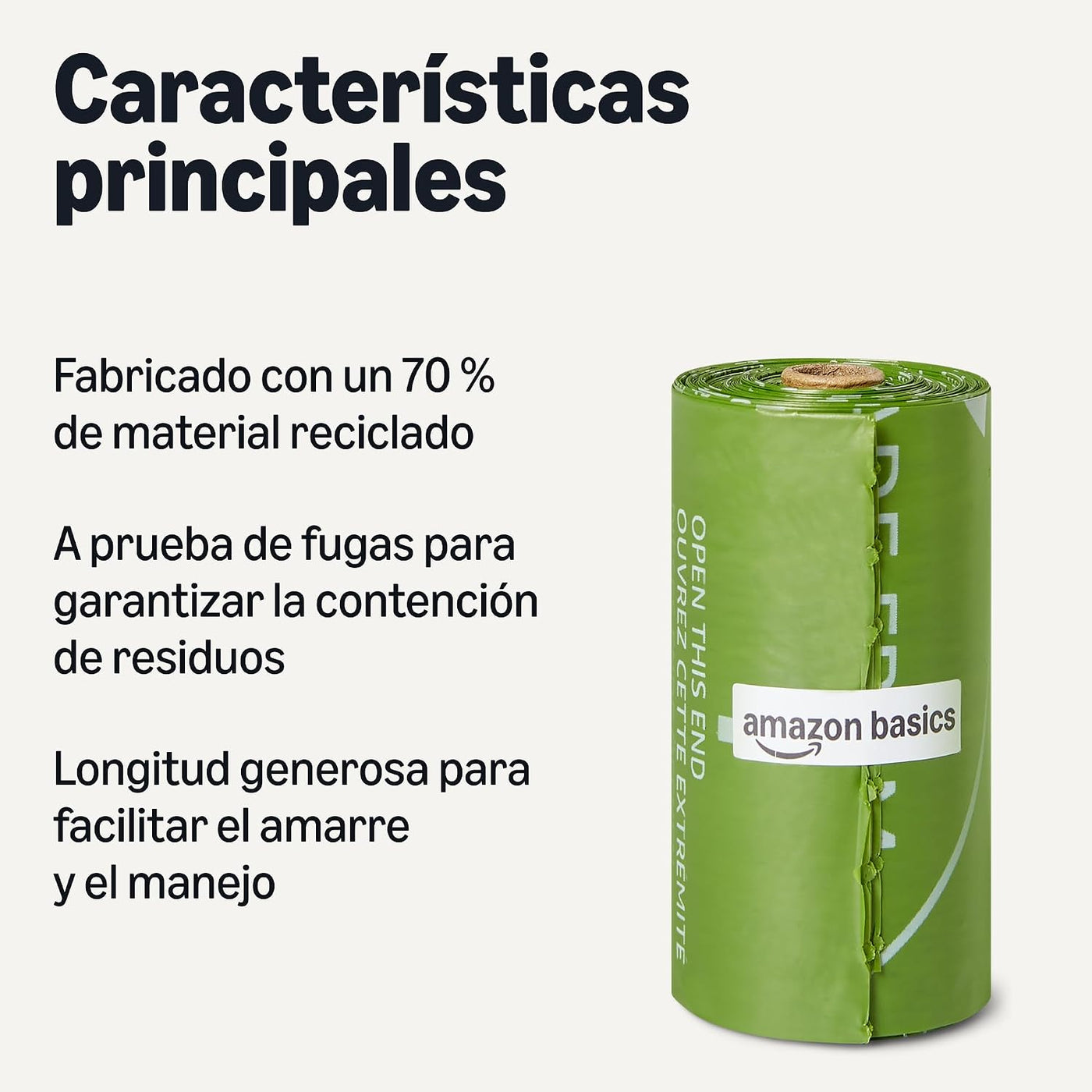 Amazon Basics Recycled Material Dog Waste Bags Without Dispenser Unscented 300 Bags (20 Packs of 15 Bags)