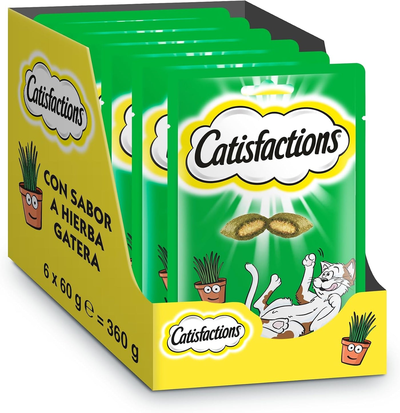 Catisfactions Treats for Cats Flavor Catnip 6 Packs of 60 g