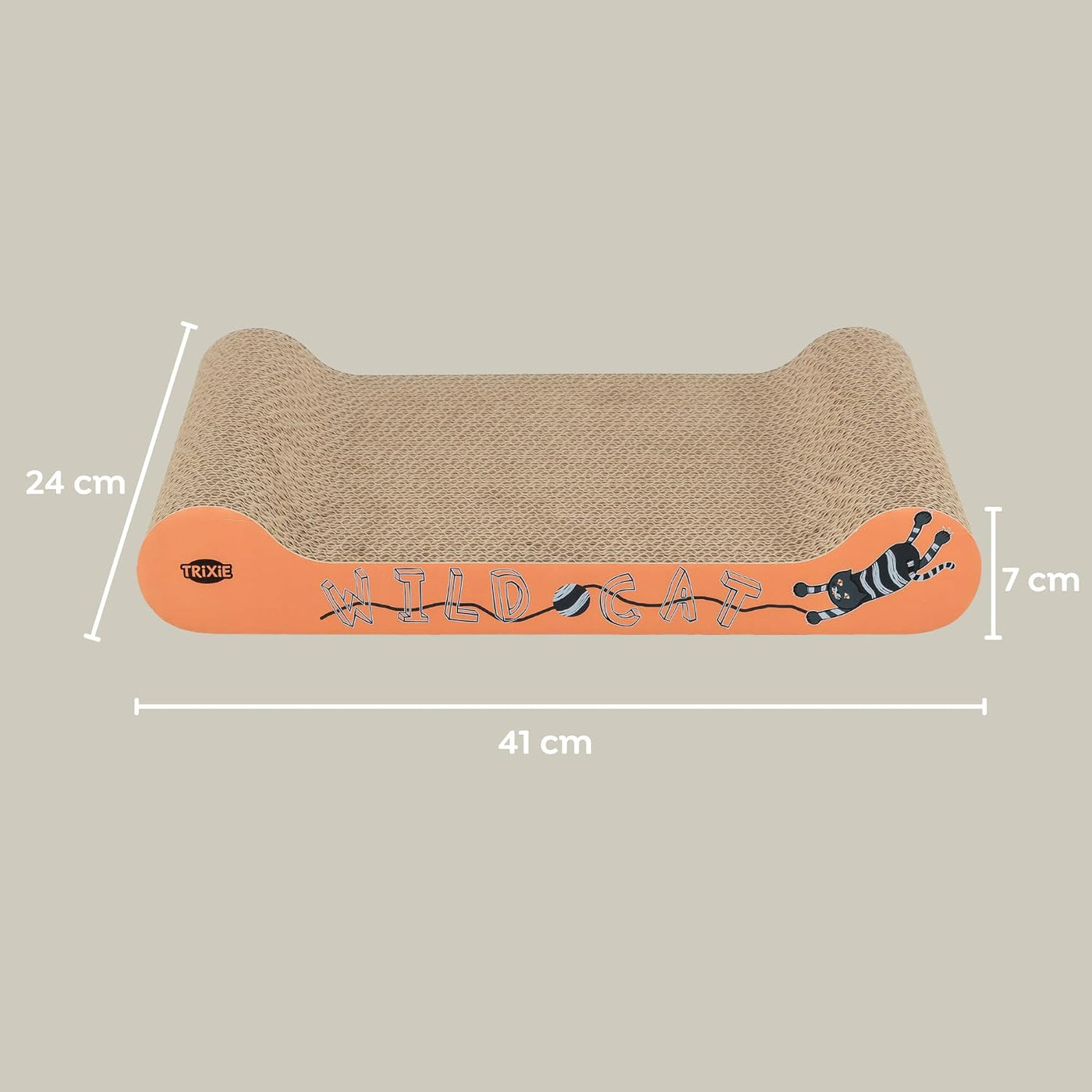 Trixie - Wild Cat Cardboard Scratcher for Cats, 41 x 24 x 7 cm, Red