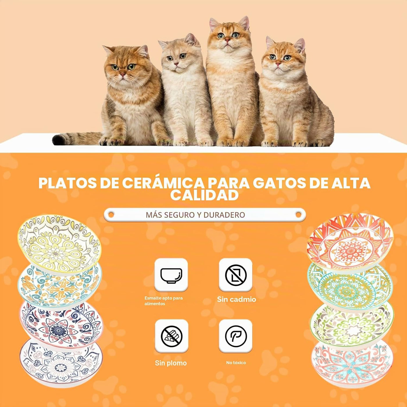 8 Pieces Ceramic Cat Feeder Bowls Cat Dishes for Cats