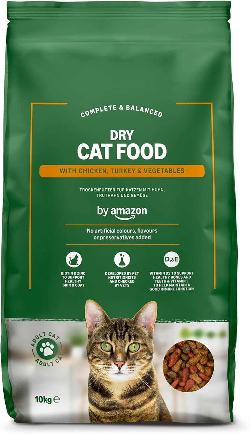 by Amazon Complete Dry Adult Cat Food with Chicken, Turkey & Vegetables, 22 lbs (Pack of 1)