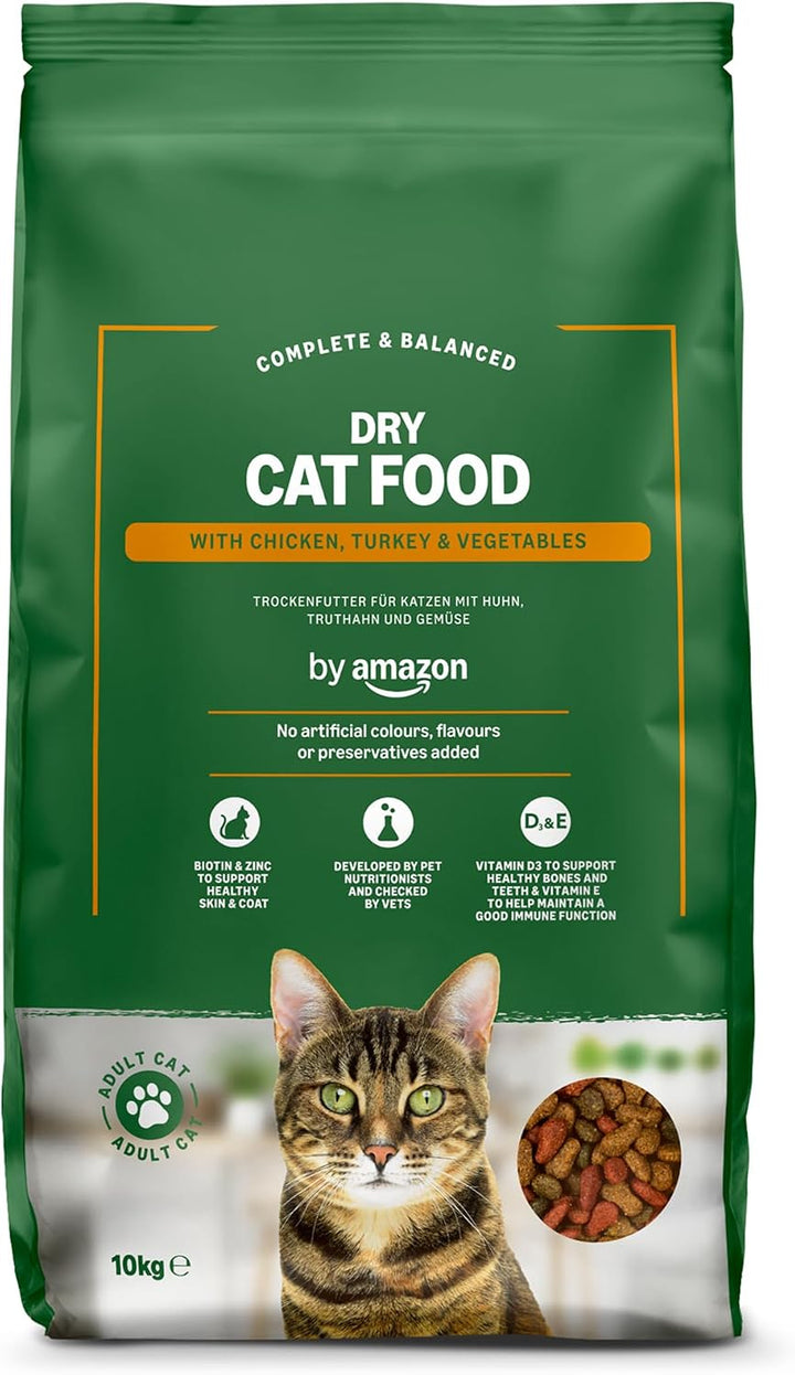by Amazon Complete Dry Adult Cat Food with Chicken, Turkey & Vegetables, 22 lbs (Pack of 1)