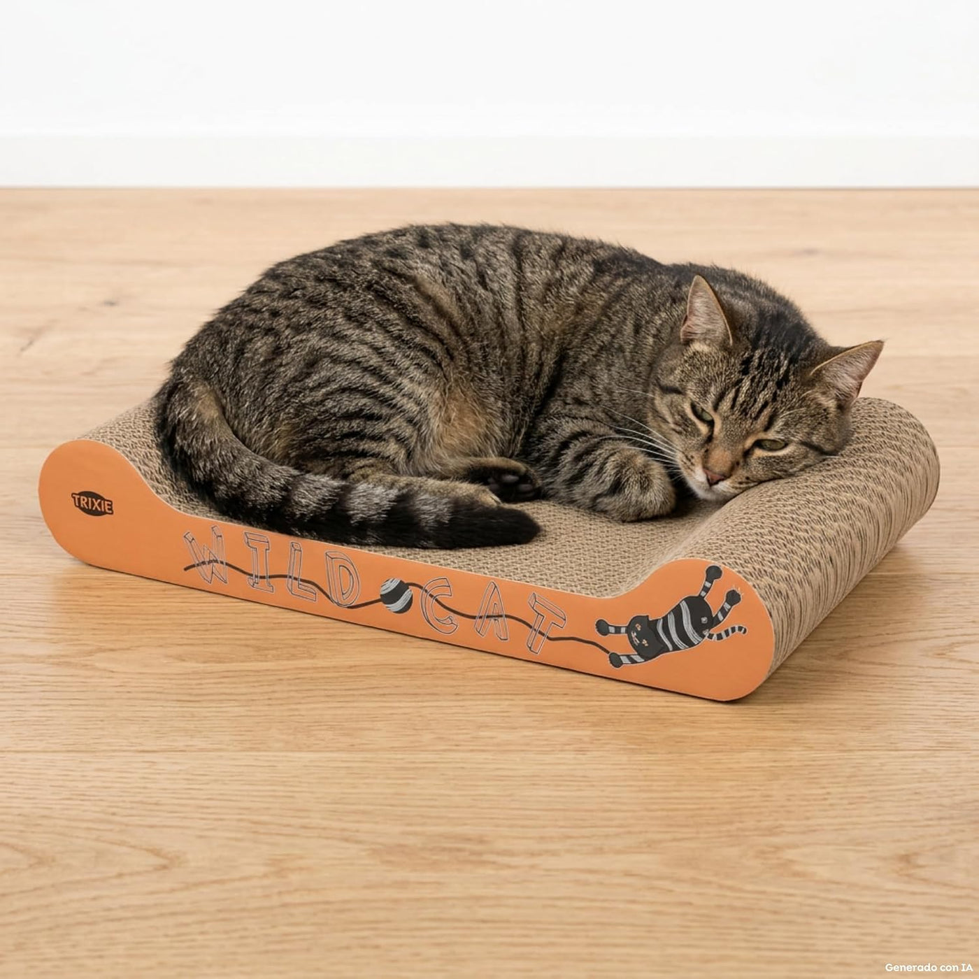 Trixie - Wild Cat Cardboard Scratcher for Cats, 41 x 24 x 7 cm, Red
