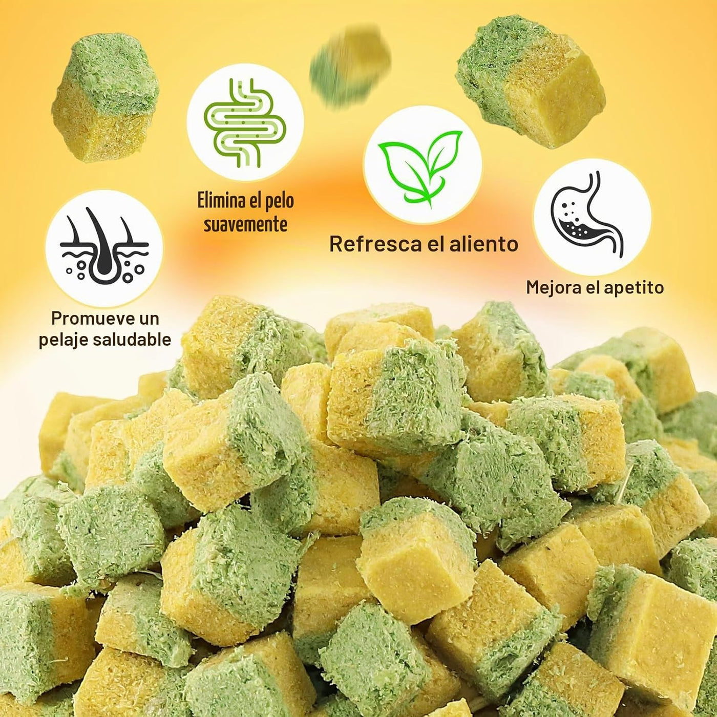 Freeze-Dried Cat Snacks with Grass & Egg Yolk, Catnip Snacks for Cats, Hair Ball Control and Healthy Hair