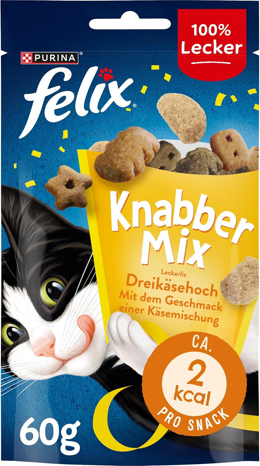 Felix Knabber Mix Cat Treats, Pack of 8 (8 Packs of 60g)