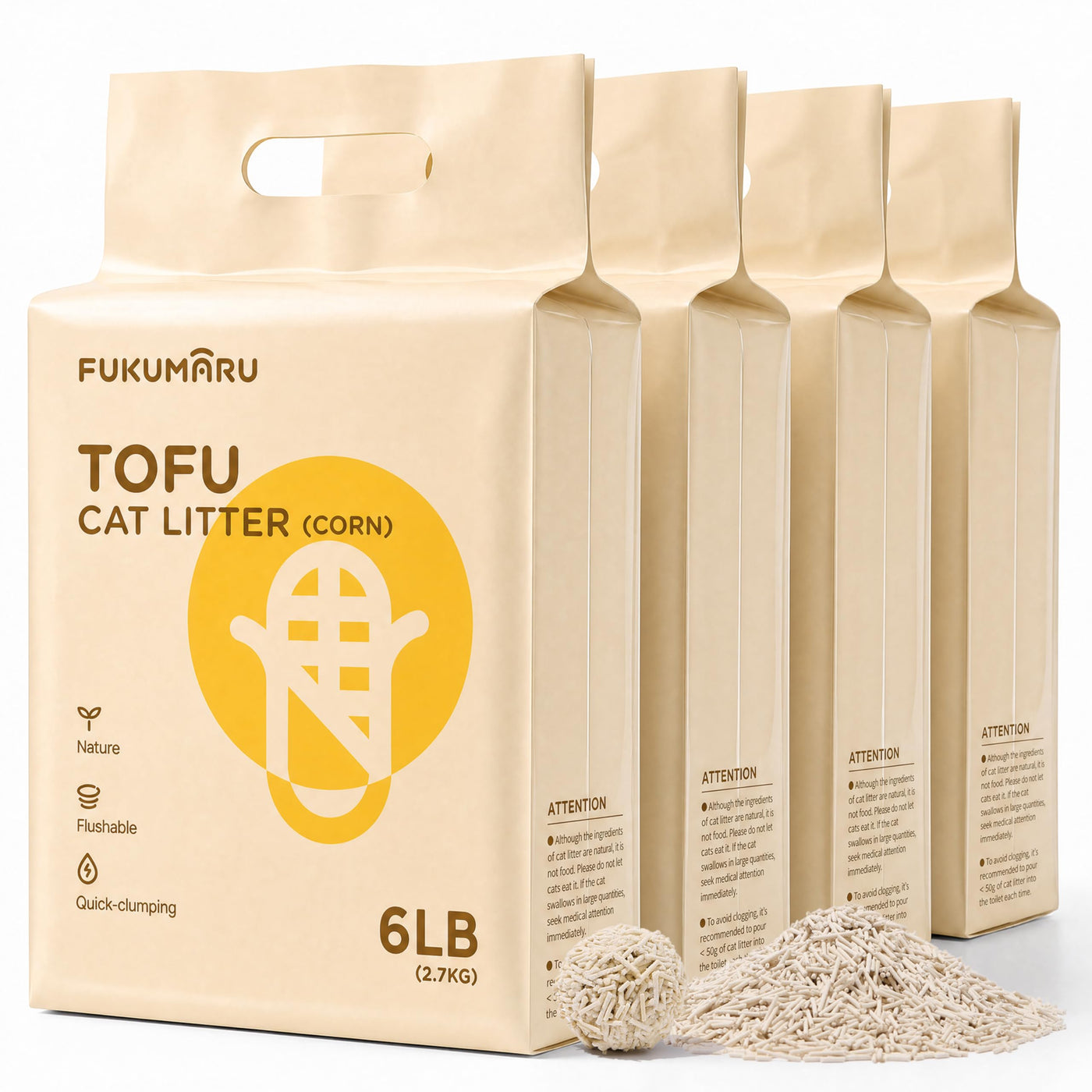 Areia de Tofu para Gatos – FUKUMARU, 5,4 kg