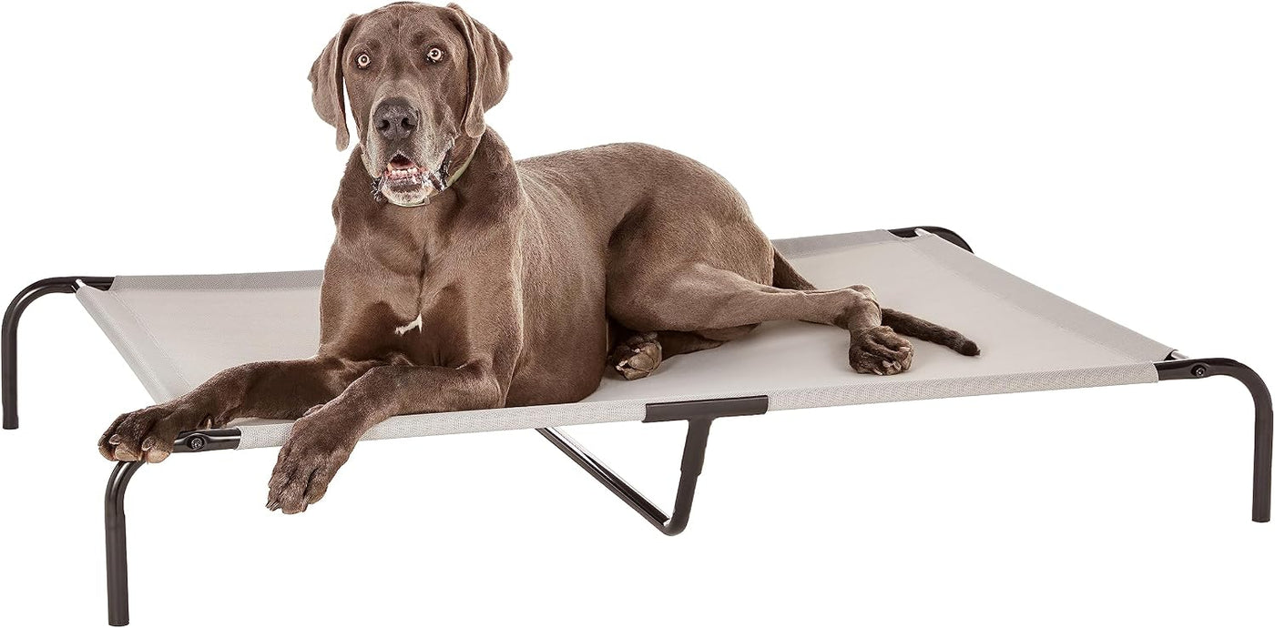 Amazon Basics Cooling Elevated Pet Bed for Dogs, X-Large, Grey, Fabric
