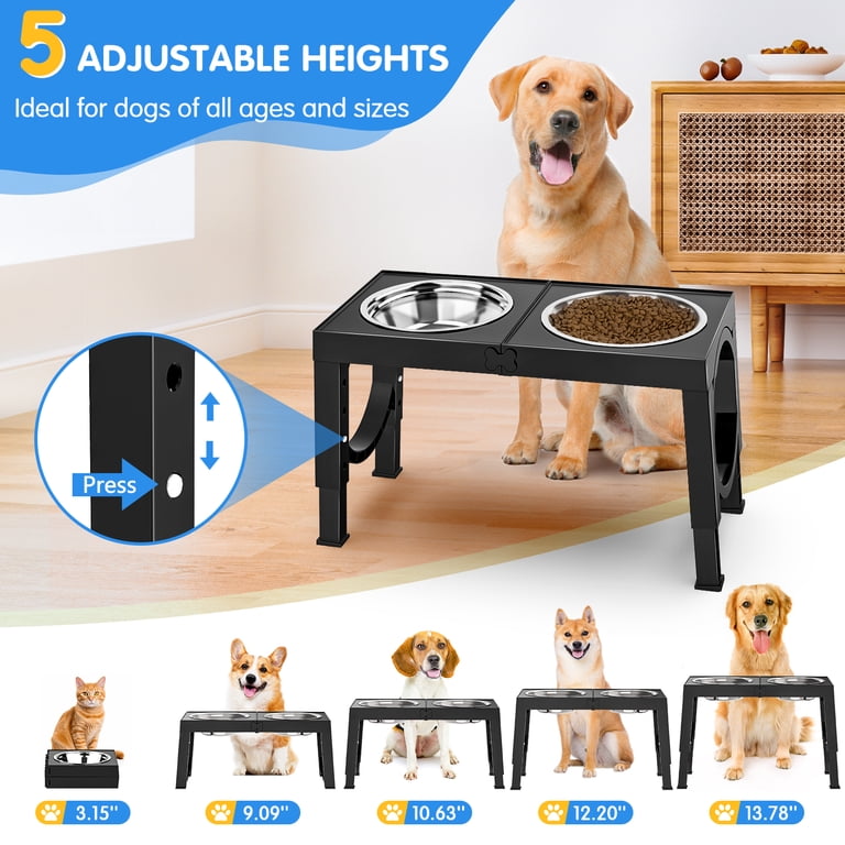 XBEN comedouro elevado ajustável para cães com duas taças